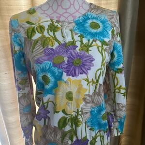 Talbots Blue and Purple Button cardigan